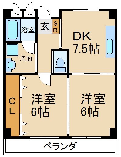 清水谷コーポの物件間取画像