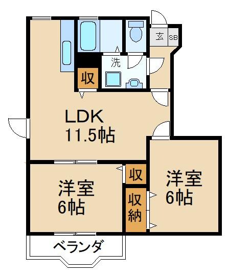 ボワノールＢ棟の物件間取画像