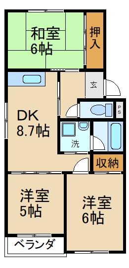 寝屋川市駅 徒歩10分 2階の物件間取画像
