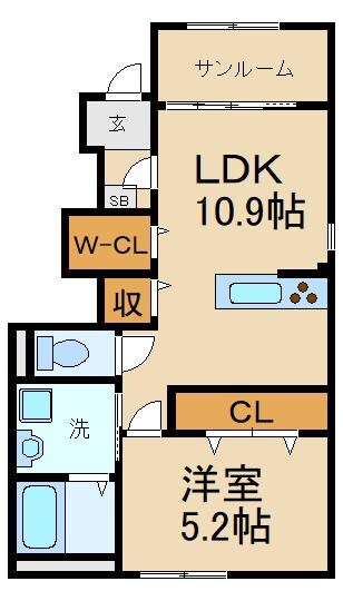 オレンジヴィラ堀溝の物件間取画像