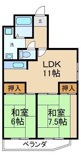 ウエストサイドの物件間取画像