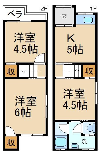 寝屋川市駅 徒歩26分 1階の物件間取画像