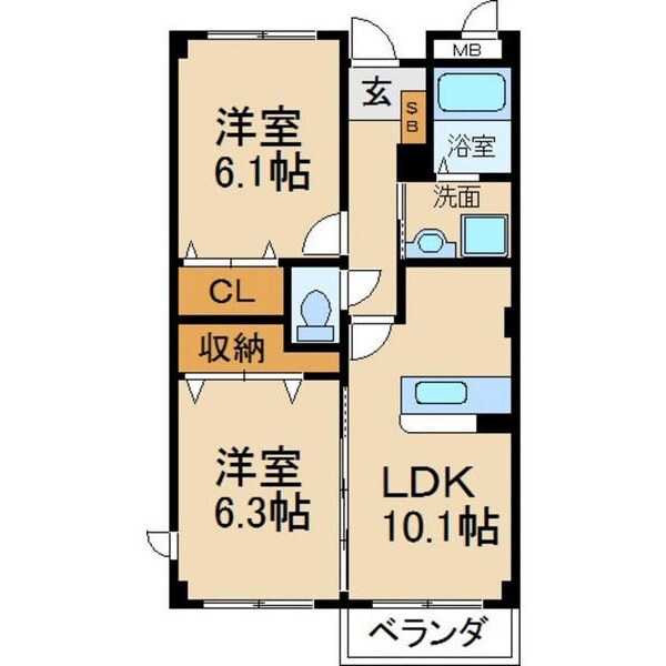 アネックス北中振の物件間取画像