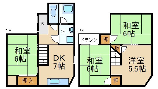 寝屋川市池田３丁目貸家 1階の物件間取画像