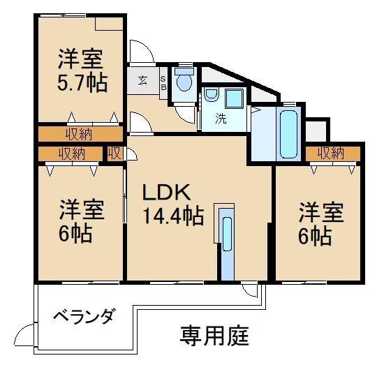 ガレリア香里ケ丘レジデンスの物件間取画像