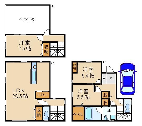 一戸建（境橋町２８－２）の物件間取画像