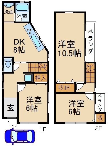 長尾駅 バス12分  ぽえむ南橋下車：停歩3分 1階の物件間取画像