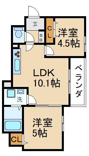 クリエオーレ木田町の物件間取画像