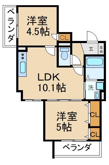 クリエオーレ木田町の物件間取画像