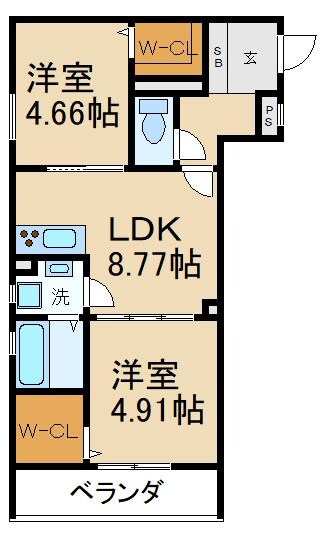 セレニティ出雲町Ａ棟の物件間取画像