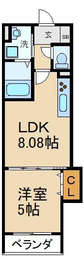 セレニティ出雲町Ａ棟の物件間取画像