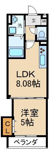 セレニティ出雲町Ａ棟の物件間取画像