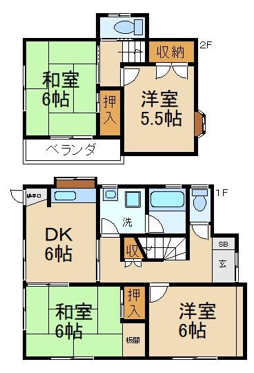 一戸建（西船橋２丁目１２－５）の物件間取画像