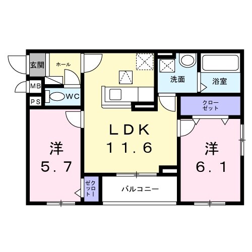 アルコバレーノの物件間取画像