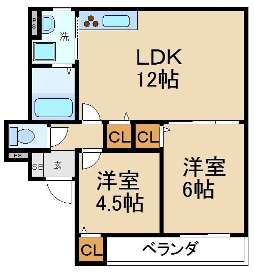 クリエオーレ三井南町の物件間取画像