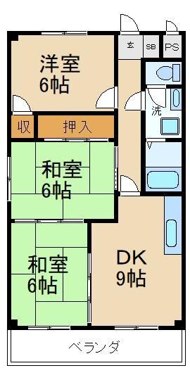 香里大西第二ビルの物件間取画像