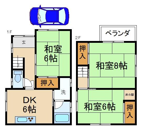 萱島駅 徒歩19分 1階の物件間取画像