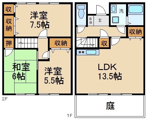 ビラージュドソレイユＤ棟の物件間取画像