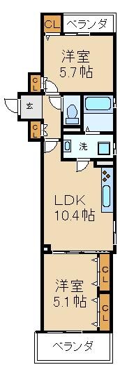 クリエオーレ私市山手の物件間取画像