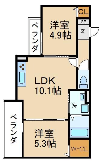 クリエオーレ私市山手の物件間取画像