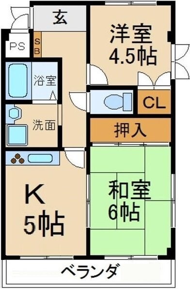 グリーンキャッスル稲田の物件間取画像