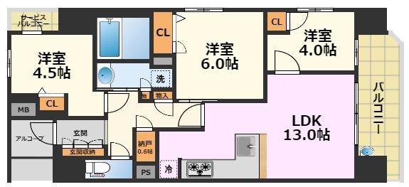 プレサンス　ロジェ　栄三丁目の物件間取画像