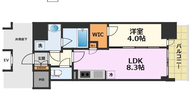 車道駅 徒歩1分 11階の物件間取画像