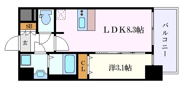 プレサンスSAKAEフロントの物件間取画像