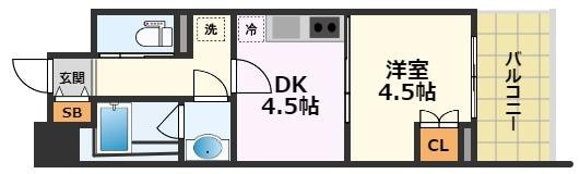 黄金駅 徒歩6分 5階の物件間取画像