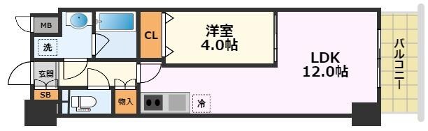 インセンス名駅の物件間取画像