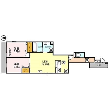 リバーサイド夙川東の物件間取画像