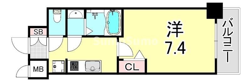 上沢駅 徒歩3分 4階の物件間取画像