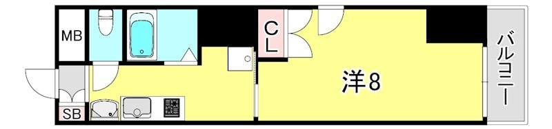 住吉駅 徒歩3分 8階の物件間取画像