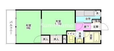 グリーンハイツ花隈の物件間取画像