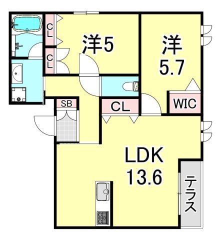 仁川駅 徒歩8分 1階の物件間取画像