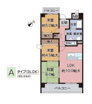 鷹取駅 徒歩10分 3階の物件間取画像