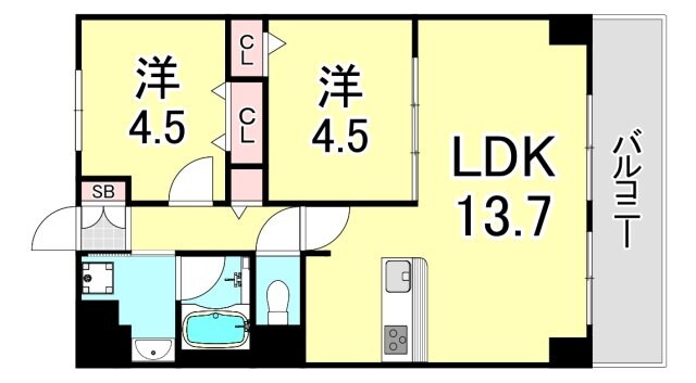 西宮駅 徒歩7分 1階の物件間取画像