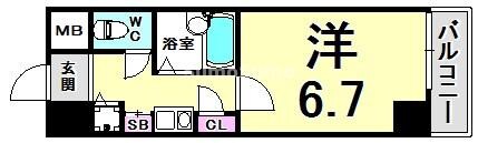 三ノ宮駅 徒歩5分 7階の物件間取画像