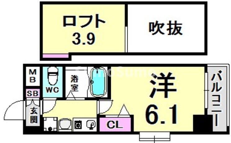 エステムコート神戸県庁前Ⅲフィエルテの物件間取画像