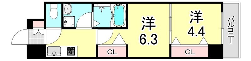 住吉駅 徒歩5分 4階の物件間取画像