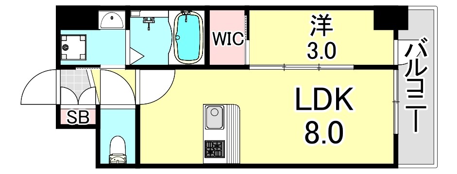 高速神戸駅 徒歩2分 7階の物件間取画像