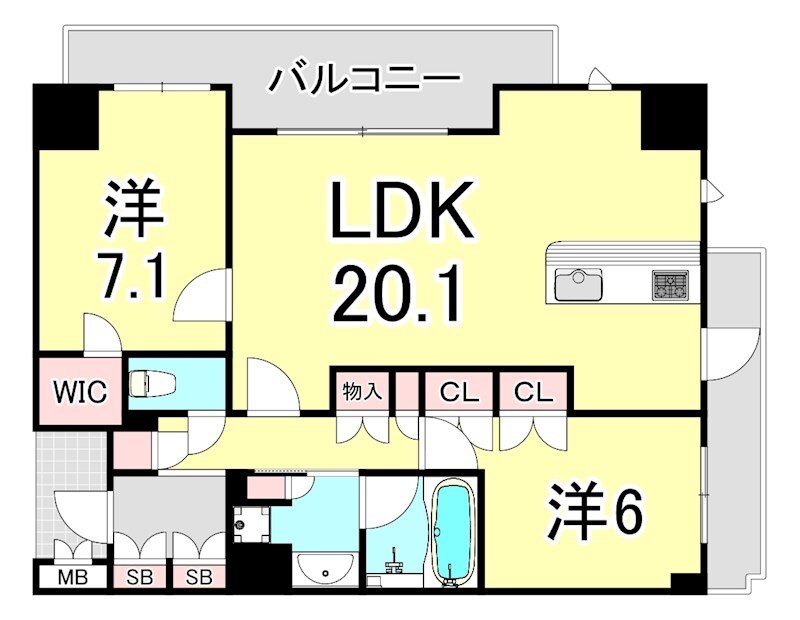 苦楽園口駅 徒歩5分 4階の物件間取画像