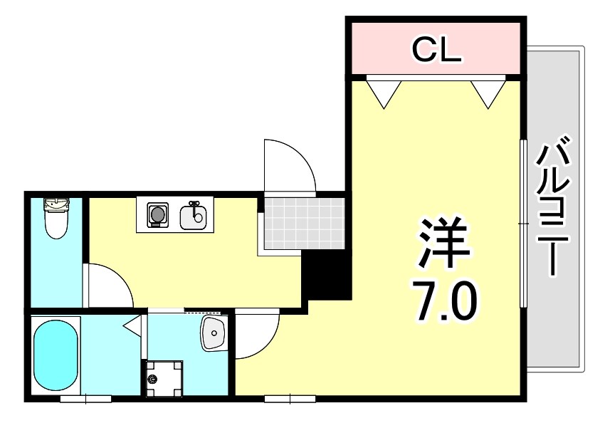 湊川公園駅 徒歩3分 2階の物件間取画像