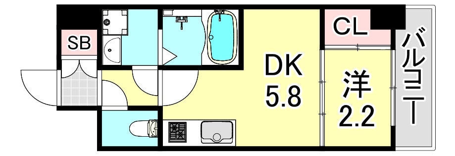 高速神戸駅 徒歩2分 6階の物件間取画像