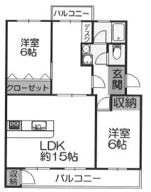 須磨一ノ谷グリーンハイツＫ棟の物件間取画像