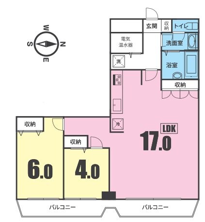 三ノ宮駅 徒歩9分 4階の物件間取画像