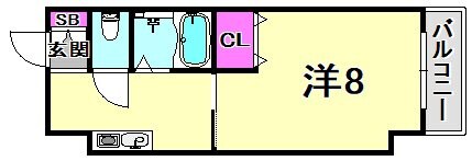 阪神国道駅 徒歩3分 3階の物件間取画像