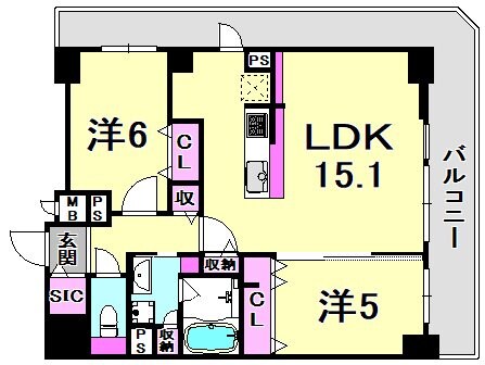 Cherir六甲道の物件間取画像