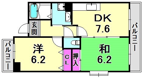 甲子園口駅 徒歩10分 2階の物件間取画像