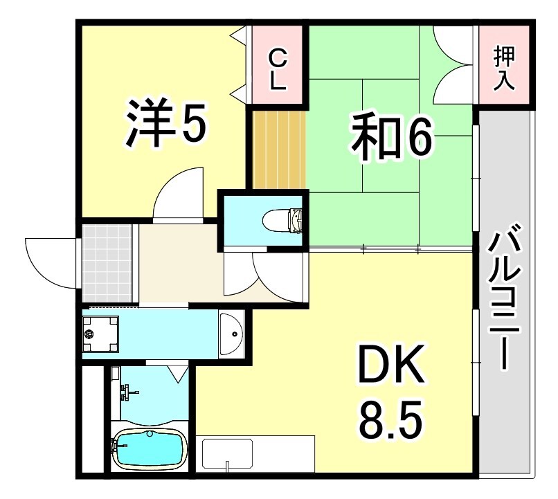 鳴尾・武庫川女子大前駅 徒歩5分 3階の物件間取画像